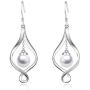 Pearl Dangle Earrings Sterling Silver Infinity Love Celtic Knot Drop Earrings Dangles for Women Teen Girls