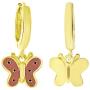 AFFY Jewelry Peach Enamel Butterfly Drop Earrings in 925 Sterling Silver