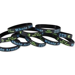 Put on the Whole Armor of God Ephesians 6:13-17 Silicone Bracelet Wristbands (10 Bracelets)