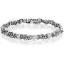 Paz Creations 925 Sterling Silver Gemstone and Rose Tennis Bracelet Paz Creations 925 Sterling Silver Gemstone and Rose Tennis Bracelet
