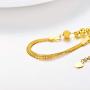 Solid 18k Yellow Gold Bead Bracelet for Women, Fine Anniversary Jewelry Gifts for Wife, Present for Her, 6.5''-7.7''