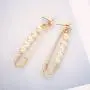 Paperclip Drop Earrings Colorful Rhinestone Pearl Safety Pin Dangle Earrings Elegant Gold Tone Statement Stud Earrings For Women Girls Paperclip Drop Earrings Colorful Rhinestone Pearl Safety Pin Dangle Earrings Elegant Gold Tone Statement Stud Earrings For Women Girls