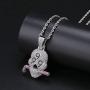 KMASAL Jewelry Hip Hop Iced Out Bling 999 skull Pendant 18K Gold Plated Chain Necklace for Men Women