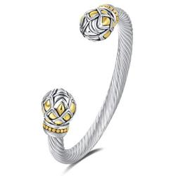 UNY Designer Inspired Jewelry Dragon Scale Ball Cable Wire Antique Bangle Elegant Beautiful