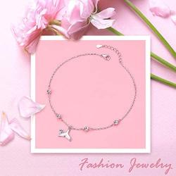 925 Sterling Silver Anklet for Women Girls Adjustable Seaside Ankle Bracelet Boho Beach Foot Chain 9+1 Inch Charm Jewelry Best Birthday Gifts