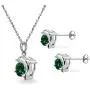 Sterling Silver Genuine or Synthetic Gemstone Round-Cut Dolphin Animal Dainty Pendant Necklace & Stud Earrings Set Sterling Silver Genuine or Synthetic Gemstone Round-Cut Dolphin Animal Dainty Pendant Necklace & Stud Earrings Set