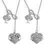 WUSUANED Mother and Daughter Heart Family Tree Pendant Infinity Lariat Y Necklace Set Mommy and Me Jewelry Gift for Mom and Daughter