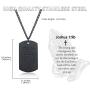 JAYUMO Mens Fashion Stainless Steel Military Cross Dog Tag Pendant Necklace Curb Chain 22-24 Inch，Black, Silver