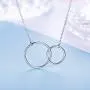 BENOITE Silver Simple and Durable Double Round Necklace Christmas Mothers Day Valentines Day Gift Symbolizes Endless Love by Son and Daughter BENOITE Silver Simple and Durable Double Round Necklace Christmas Mothers Day Valentines Day Gift Symbolizes Endless Love by Son and Daughter