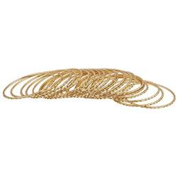 LUX ACCESSORIES Gold Tone Glitter Indian Wedding Multi Bangle Set 24 PC