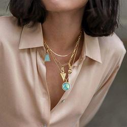 KissYan Turquoise Initial Necklace, 18K Gold Letter Pendant Dainty Jewelry Cubic Zirconia Alphabet Charms Adjustable Chain Necklace for Women Girls