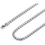 MOWOM Silver Color Mens Chain Necklace for Women Men Boys Girls Kids Water Resistant Stainless Steel Rolo Cable Popcorn Chain Wheat Link Necklace Jewelry Gifts