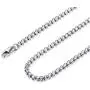 MOWOM Silver Color Mens Chain Necklace for Women Men Boys Girls Kids Water Resistant Stainless Steel Rolo Cable Popcorn Chain Wheat Link Necklace Jewelry Gifts
