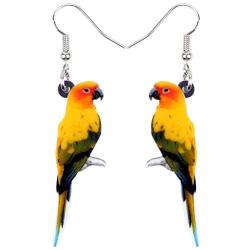 WEVENI Acrylic Australian Parrot Earrings Red Bird Dangle Drop Jewelry For Women Girls Nice Gift