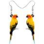 WEVENI Acrylic Australian Parrot Earrings Red Bird Dangle Drop Jewelry For Women Girls Nice Gift