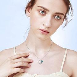 RMREWY 925 Sterling Silver Frog Necklace with Lotus Leaf Heart Love Jewelry Pendant Necklace for Women