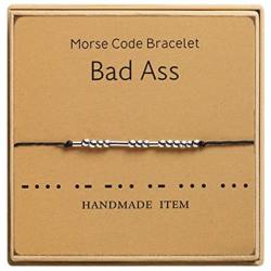 DIOFRG Morse Code Bracelet for Women Men Couples Best Friend Friendship Bracelets Adjustable Beaded Anklet Morsecode Funny Inspirational Gifts for Her Him Jewelry