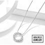 Aria Belle Sterling Silver Cubic Zirconia CZ Circle Pendant Necklace Jewelry Gift for Anniversary, Women, Mom, Wife