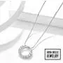 Aria Belle Sterling Silver Cubic Zirconia CZ Circle Pendant Necklace Jewelry Gift for Anniversary, Women, Mom, Wife