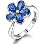 Blue Sapphire Flower Engagement Ring 925 Sterling Silver Wedding Ring Anniversary Jewelry for Women Blue Sapphire Flower Engagement Ring 925 Sterling Silver Wedding Ring Anniversary Jewelry for Women