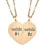wavvter Weirdo Necklace for 2,Engraved Necklace Split Heart Pendant Necklace Set Best Gift for Best Friends, Him or Her wavvter Weirdo Necklace for 2,Engraved Necklace Split Heart Pendant Necklace Set Best Gift for Best Friends, Him or Her