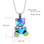 constantlife Cremation Jewelry Ashes Necklace Stainless Steel Teddy Bear Hold Heart Pet Urn Memorial Pendant Funeral Keepsake