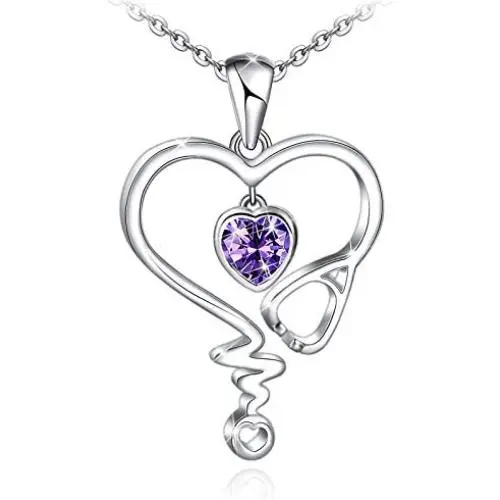 Nurse Necklace for Women 925 Sterling Silver Stethoscope Heartbeat Necklace Jewelry Gifts for Nurse Graduation Medical Student Doctor Nurse Necklace for Women 925 Sterling Silver Stethoscope Heartbeat Necklace Jewelry Gifts for Nurse Graduation Medical Student Doctor