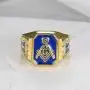 IFUAQZ Mens Stainless Steel Gold Plated Freemason Symbol Masonic Rings Blue G Lodge Master Mason Signet Biker Band IFUAQZ Mens Stainless Steel Gold Plated Freemason Symbol Masonic Rings Blue G Lodge Master Mason Signet Biker Band