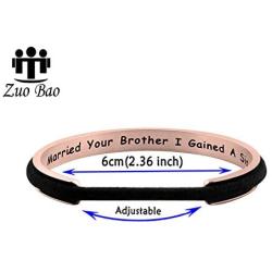 Zuo Bao Sister in Law Gift Hair Tie Bracelet When I Married Your Brother I Gained A Sister Cuff Bracelet Sister of The Groom Bracelet