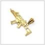 Heavstjer Punk Stainless Steel Submachine Gun Pendant Necklace,22inches Link Chain