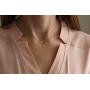 NECOCY 14K Gold/Silver Plated Dainty Cubic Zirconia Pendant Necklace Tiny Handmade Adjustable Necklace for Women Girls