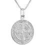 20mm Sterling Silver St Benedict Medal Necklace for Men & Women 13/16 inch Round Italy 16-24 inch 20mm Sterling Silver St Benedict Medal Necklace for Men & Women 13/16 inch Round Italy 16-24 inch