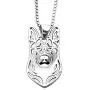 German Shepherd Dog Sterling Silver Necklace Dangle Earrings Set by Ginger Lyne Ears Down Puppy Dog Pet Pendant Box Chain Doggie Animal Paw Print Heart Jewelry for Pit Mom Women Girls Teens