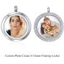 Mesinya Memorial Keepsake Floating Charm Toughened Glass Locket Pendant Necklace with Chain
