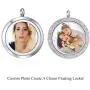 Mesinya Memorial Keepsake Floating Charm Toughened Glass Locket Pendant Necklace with Chain Mesinya Memorial Keepsake Floating Charm Toughened Glass Locket Pendant Necklace with Chain