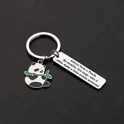 Gzrlyf Panda Keychain Panda Gifts for Panda Lovers Advice from a Panda Take it Slow Make a Little Panda-monium