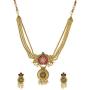 Aheli Beautiful Gold Tone Bollywood Party Wear Ethnic Festive Wedding Pendant Necklace Set Indian Traditional Fashion Jewelry for Women