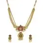 Aheli Beautiful Gold Tone Bollywood Party Wear Ethnic Festive Wedding Pendant Necklace Set Indian Traditional Fashion Jewelry for Women