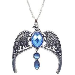 Vintage Antique Silver Eagle Crown Diadem Pendant 20inch Chain-link Necklace