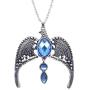 Vintage Antique Silver Eagle Crown Diadem Pendant 20inch Chain-link Necklace