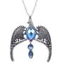 Vintage Antique Silver Eagle Crown Diadem Pendant 20inch Chain-link Necklace
