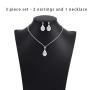 Unicra Bride Silver Necklace Earrings Sets Crystal Bridal Wedding Jewelry Set Rhinestone Choker Necklace for Women and Girls (Silver 1)