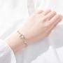 SOFTONES 925 Sterling Silver Charm Bracelets for Women Cute Zircon Heart Bracelets for Girls Infinity Bracelet Jewelry Gifts,Adjustable Size