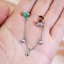 Jewseen Alien Cartilage Chain Earrings Ear Cuff Cartilage Piercing Glow in The Dark Piercing Jewelry for Women and Girls Gift