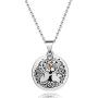 Uloveido Stainless Steel Family Tree of Life Necklace Mustard Seed Heart Pendant Charms Jewelry for Women Y635