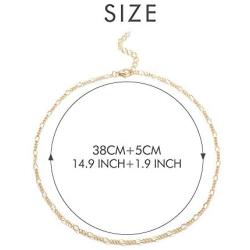 Hanpabum 15 Pcs Layered Choker Necklace for Women Sexy Heart Pear Star Pendant Sliver Gold Chain Choker Jewelry Set Adjustable