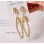 Cruinne Dangly Earrings, Hypoallergenic Long Hanging, Silver Rhinestone for Women Fashion Crystal Drop Prom Jewelry