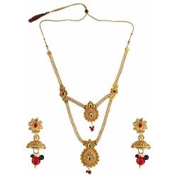 Efulgenz Indian Bollywood Traditional Rhinestone Antique Ethnic Jewelry Necklace Set for Women and Girls