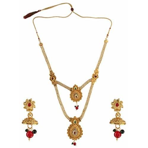 Efulgenz Indian Bollywood Traditional Rhinestone Antique Ethnic Jewelry Necklace Set for Women and Girls