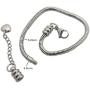 SBI Jewelry Stainless Steel Heart Bracelet for Charm Bead Snake Chain Gift for Women Girls Birthday